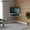 Ver imagem 1 de Rack Suspenso para Tv de até 43” Aparador Bancada Estante de Canto Branco