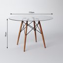Ver imagem 4 de Conjunto de Mesa de Jantar Eames Eiffel Redonda 110cm Tampo de Vidro com 4 Cadeiras Brancas