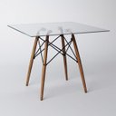 Ver imagem 2 de Conjunto de Mesa de Jantar Eames Eiffel Quadrada 90cm Tampo de Vidro com 4 Cadeiras Pretas