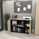Ver imagem 4 de Armário Credenza Escritório Baixo Semiaberto Portas C/chave Netmobil - Dubai/preto