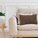 Ver imagem 2 de Capa para Almofada Drapeada em Veludo Retangular 60x40 Marrom Camurça