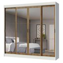 Ver imagem 2 de Guarda-roupa Casal Austin 4 Portas de Espelho 3 Gavetas Branco