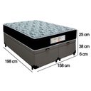 Ver imagem 4 de Cama Box Baú Queen Bipartido Sintético + Colchão Molas Ensacadas Sereneprime Sonnolux 158x198x69