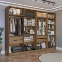 Ver imagem 1 de Closet Casal Modulado Adpat 4 Gavetas 2 Peças 308cm Nogueira - Kappesberg
