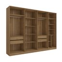 Ver imagem 2 de Closet Casal Modulado Adpat 4 Gavetas 2 Peças 308cm Nogueira - Kappesberg