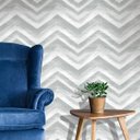 Ver imagem 1 de Papel de Parede para Sala Chevron Cinza + Cola para Aplicação - Trinity - 190419s