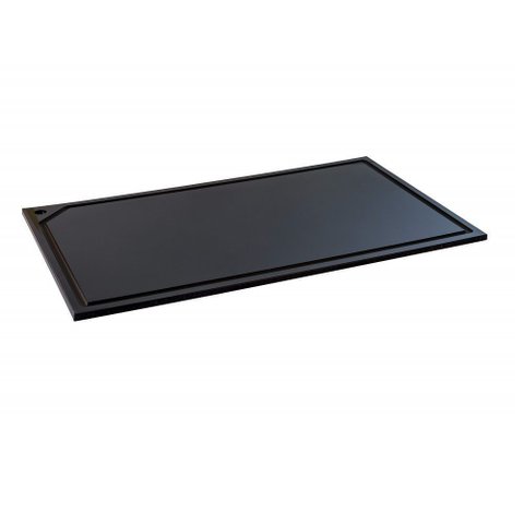 Tabua Corte Polietileno Preta - Canaleta - 33 X 25 - Gourmet Utensilios do Chef