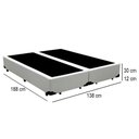Ver imagem 2 de Cama Box Casal Bipartido Sintético Mega Cama Branco 138x188x42cm