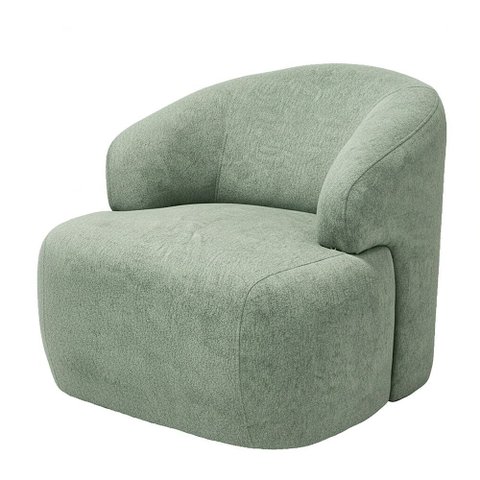 Poltrona Giratória Chandor Bouclé Verde Claro - Nexta Casa