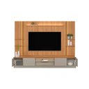 Ver imagem 6 de Conjunto Painel Rack 2 Módulos Laterais Been Mdp/mdf Tv até 75 Canela/gris G77 - Gran Belo