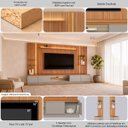 Ver imagem 3 de Conjunto Painel Rack 2 Módulos Laterais Been Mdp/mdf Tv até 75 Canela/gris G77 - Gran Belo