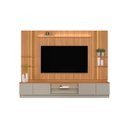 Ver imagem 5 de Conjunto Painel Rack 2 Módulos Laterais Been Mdp/mdf Tv até 75 Canela/gris G77 - Gran Belo