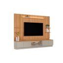 Ver imagem 2 de Conjunto Painel Rack 2 Módulos Laterais Been Mdp/mdf Tv até 75 Canela/gris G77 - Gran Belo