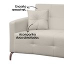Ver imagem 4 de Sofá Fixo 2 Lugares 1,60 Espanha Living Linho Pés Metal e Molas:linho Bege Claro
