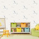 Ver imagem 2 de Papel de Parede para Quarto Infantil Cavalinho Cinza com Cola Inclusa