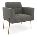 Ver imagem 1 de Poltrona Pé de Ferro Dourado para Sala Elisa Suede D03 - D'Rossi Cor Grafite