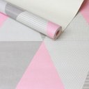 Ver imagem 2 de Papel de Parede Estampado Triângulo Rosa Vinilico Lavável+ Cola para Aplicação