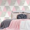 Papel de Parede Estampado Triângulo Rosa Vinilico Lavável+ Cola para Aplicação - 1