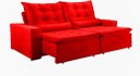 Ver imagem 1 de Sofá Moscow Reclinável e Retrátil Suede Vermelho