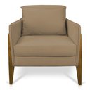 Ver imagem 3 de Kit 02 Poltronas Lana Suede Marrom Rato Base de Madeira - D’Rossi