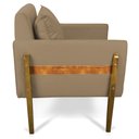 Ver imagem 4 de Kit 02 Poltronas Lana Suede Marrom Rato Base de Madeira - D’Rossi