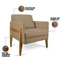 Ver imagem 6 de Kit 02 Poltronas Lana Suede Marrom Rato Base de Madeira - D’Rossi