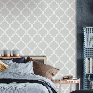 Papel de Parede para Quarto Grade Cinza + Cola para Aplicação - Coleção Abracadabra - 181123q
