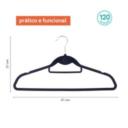 Kit de 24 Cabides de Veludo Preto - Oikos - 2