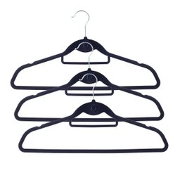 Kit de 24 Cabides de Veludo Preto - Oikos - 1