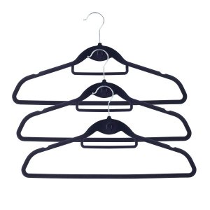 Kit de 24 Cabides de Veludo Preto - Oikos