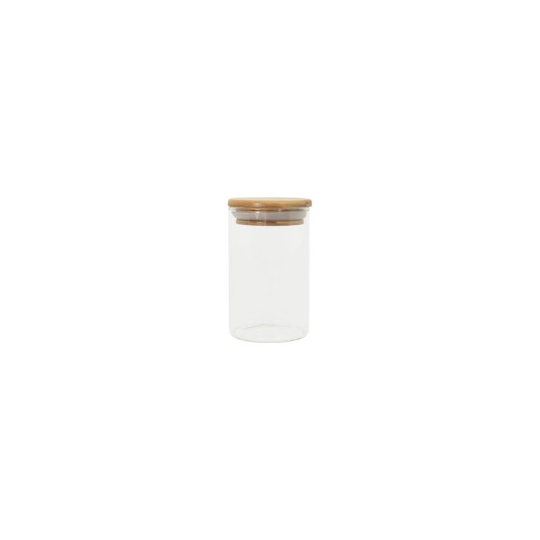 Pote de Vidro de Mantimentos 250Ml com Tampa de Bambu Oikos