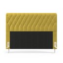 Ver imagem 3 de Cabeceira Estofada para Cama Box Bellatrix 160 para Cama Queen Suede Amarelo Aradecor