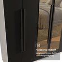 Ver imagem 6 de Guarda-roupa Casal 6 Portas Batentes com Espelho Saturno Madesa Branco/preto