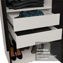 Ver imagem 7 de Guarda-roupa Casal 6 Portas Batentes com Espelho Saturno Madesa Branco/preto