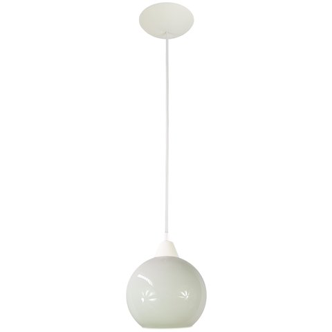 Pendente Branco com Bola Americana Grande Leitosa Art Pop