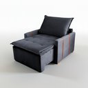 Ver imagem 2 de Poltrona Cama Reclinável Estofada para Sala e Quarto