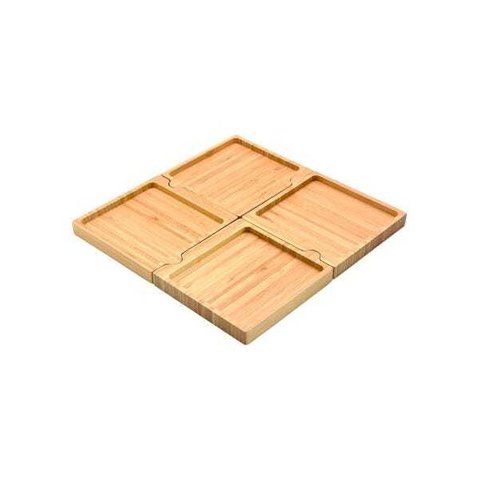 Petisqueira em Bambu Quadrado Desmontável 28 cm