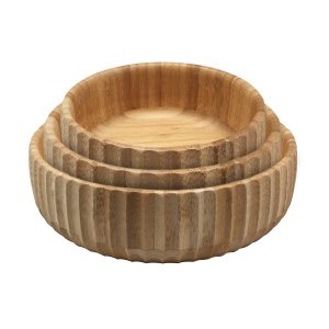 Kit 3 Bowls Canelado De Bambu - Oikos