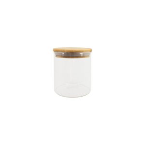Pote de Vidro de Mantimentos 500Ml com Tampa de Bambu Oikos