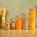 Ver imagem 2 de Potes de Vidro para Mantimentos com Tampa Bambu Oikos - 5 Pçs