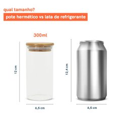 Pote de Vidro de Mantimentos 300Ml com Tampa de Bambu Oikos - 3