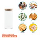 Ver imagem 4 de Pote de Vidro de Mantimentos 800Ml com Tampa de Bambu Oikos