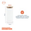 Ver imagem 2 de Pote de Vidro de Mantimentos 800Ml com Tampa de Bambu Oikos