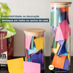 Pote de Vidro de Mantimentos 1650Ml com Tampa de Bambu Oikos - 6