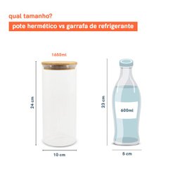 Pote de Vidro de Mantimentos 1650Ml com Tampa de Bambu Oikos - 5