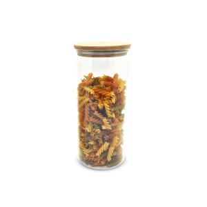 Pote de Vidro de Mantimentos 1650Ml com Tampa de Bambu Oikos