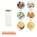 Ver imagem 4 de Pote de Vidro de Mantimentos 1650Ml com Tampa de Bambu Oikos