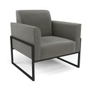 Ver mais imagens de Sofá Namoradeira com Poltrona Base Industrial Alta Preto Marisa Suede D03 - D\'rossi Cor Grafite