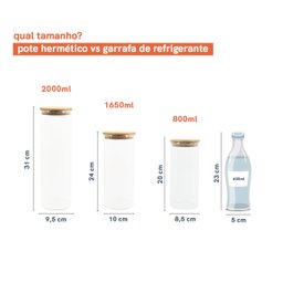 Potes de Vidro para Mantimentos com Tampa Bambu Oikos - 4 Pçs - 3