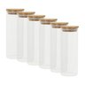 Kit 6 Potes de Vidro para Mantimentos 450Ml com Tampa Bambu - 1